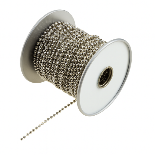 Square Nickel Bead Chains (No. 3) – 100 ft / 34 yds – by HenlePro