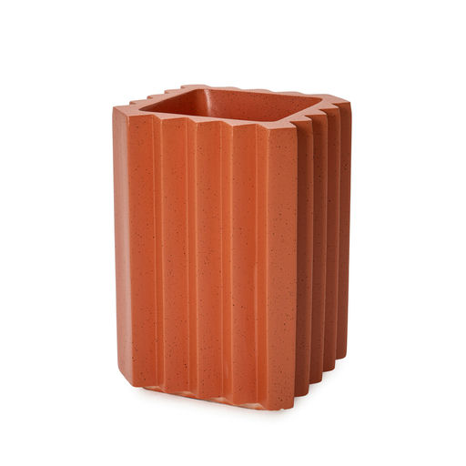 Zigzag Small Matte Finish Terracota – L: 14 in x W: 14 in x H: 20 in – by Le Présent