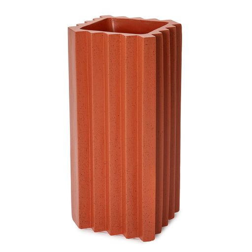 Zigzag Med Matte Finish Terracota – L: 14 in x W: 14 in x H: 30 in – by Le Présent