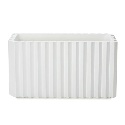 Zigzag Box Matte Finish White – L: 36 in x W: 14 in x H: 20 in – by Le Présent