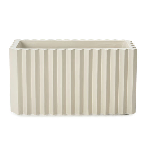 Zigzag Box Matte Finish Beige – L: 36 in x W: 14 in x H: 20 in – by Le Présent