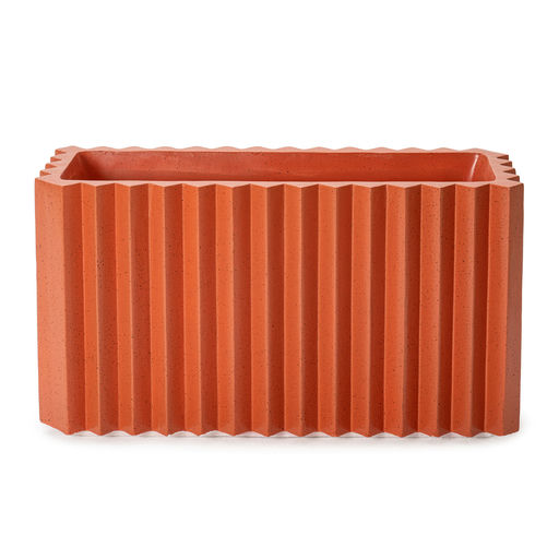 Zigzag Box Matte Finish Terracota – L: 36 in x W: 14 in x H: 20 in – by Le Présent