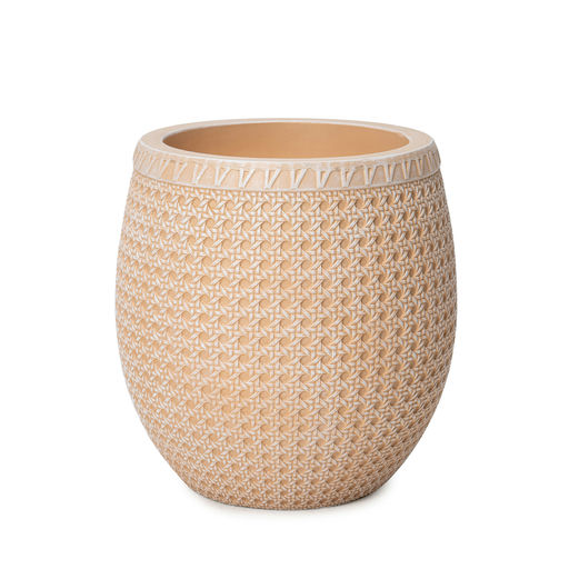 Wicker Small Aged Finish Beige – H: 16 in / D: 16 in – by Le Présent