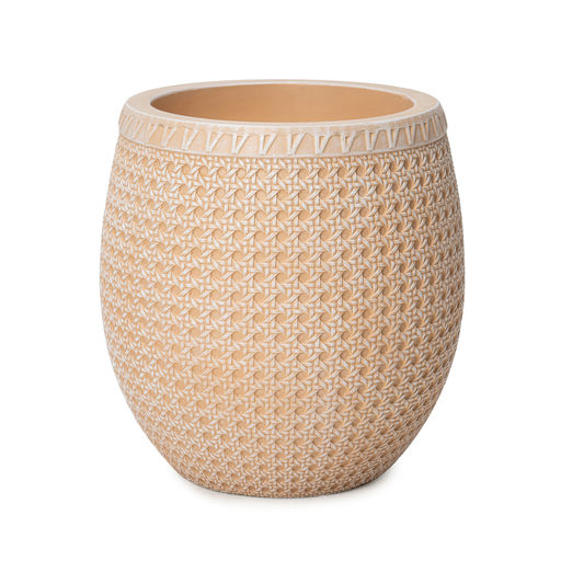 Wicker Large Aged Finish Beige – H: 22 in / D: 22 in – by Le Présent