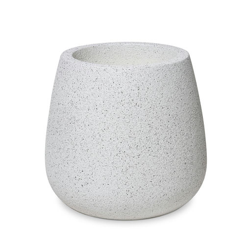 Pottery Small Finish Rough White – H: 16 in / D: 18 in – by Le Présent
