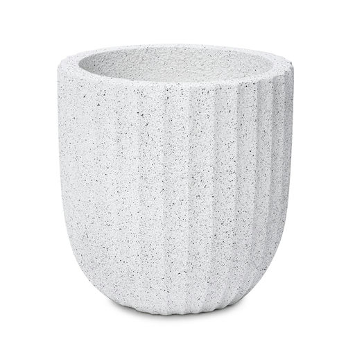 Beach Small Rough Speckled Finish White – H: 12 in / D: 11 in – by Le Présent