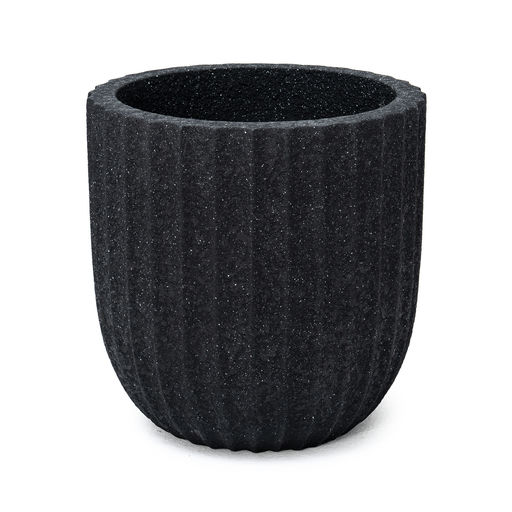 Beach Small Rough Speckled Finish Black – H: 12 in / D: 11 in – by Le Présent