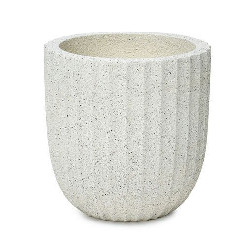 Beach Small Rough Speckled Finish Beige – H: 12 in / D: 11 in – by Le Présent