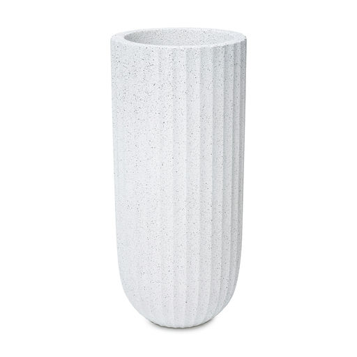 Beach Large Rough Speckled Finish White – H: 36 in / D: 16 in – by Le Présent