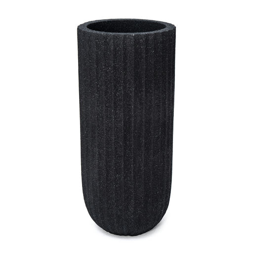 Beach Large Rough Speckled Finish Black – H: 36 in / D: 16 in – by Le Présent