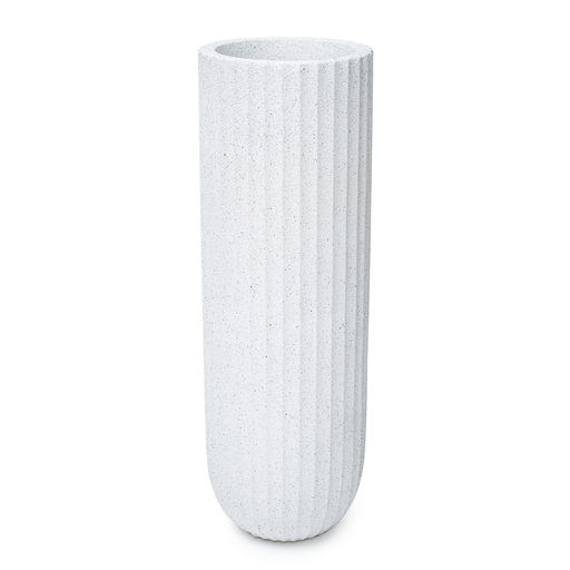 Beach Extra Large Rough Speckled Finish White – H: 48 in / D: 16 in – by Le Présent