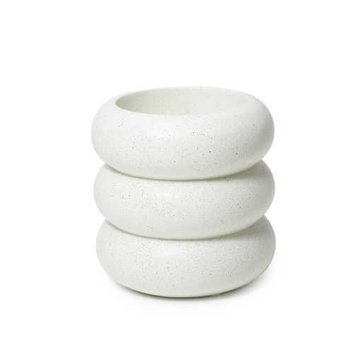 Donut Small Granite Finish White – H: 14 in / D: 14 in – by Le Présent