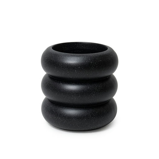 Donut Small Granite Finish Black – H: 14 in / D: 14 in – by Le Présent