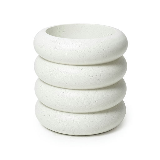 Donut Medium Granite Finish White – H: 16 in / D: 16 in – by Le Présent