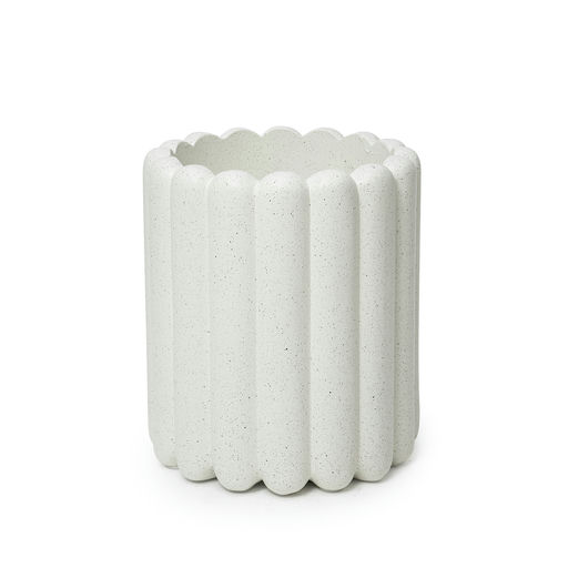 Tiramisu Small Granite Finish White – H: 16 in / D: 14 in – by Le Présent