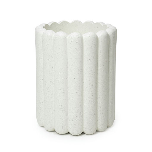 Tiramisu Medium Granite Finish White – H: 20 in / D: 16 in – by Le Présent